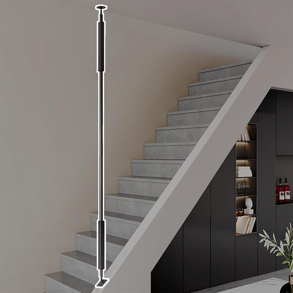 Verstelbare Trapbaluster - Trapleuningpaal Balustrade - Traprenovatie Veiligheid - Verstelbare Hoekbeugel - 60-240 cm - Metaal