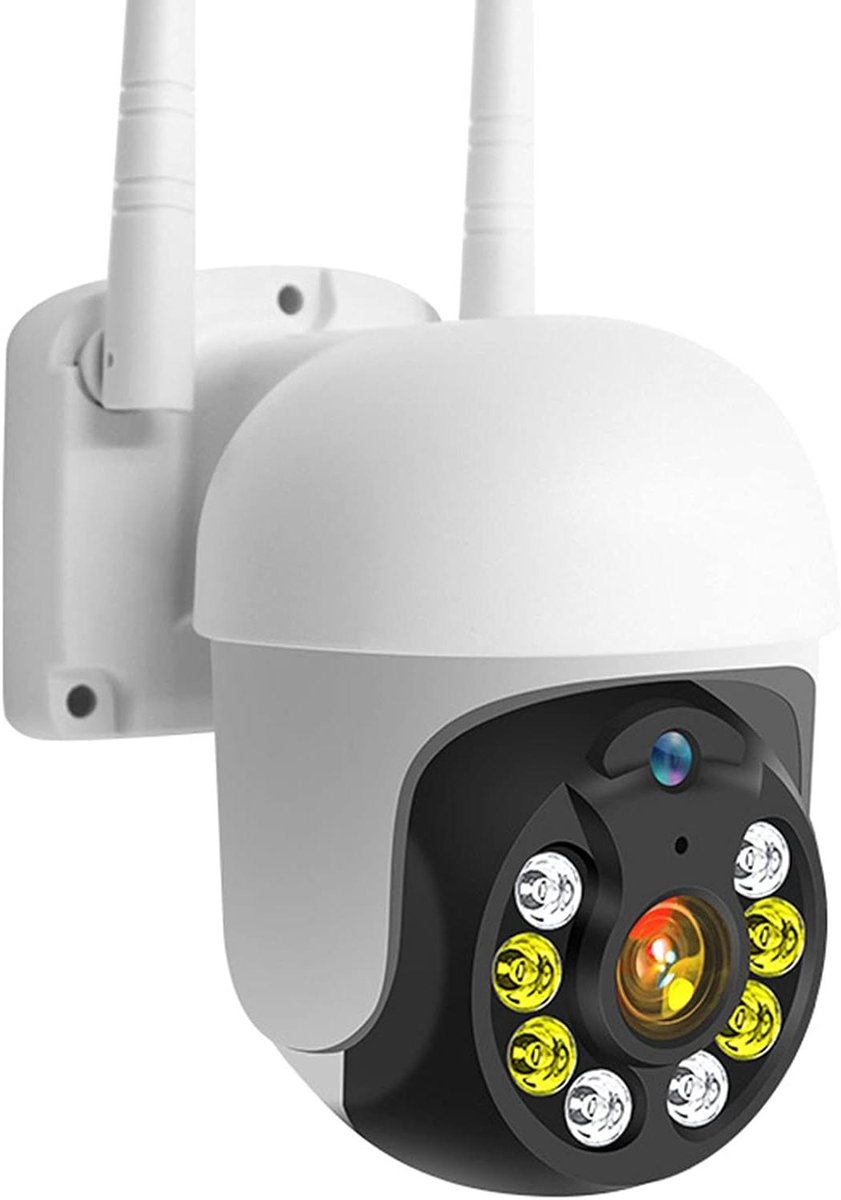 Bewakingscamera Buiten - IP Camera WiFi - Huis Beveiligen - 360 Graden Rotatie - 1080p HD - Wit