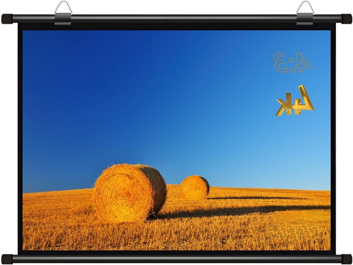 Projectiescherm - Filmdoek Rolbaar - Thuisbioscoop - Handmatig Uitrolbaar - 60 inch 4:3 - Wit