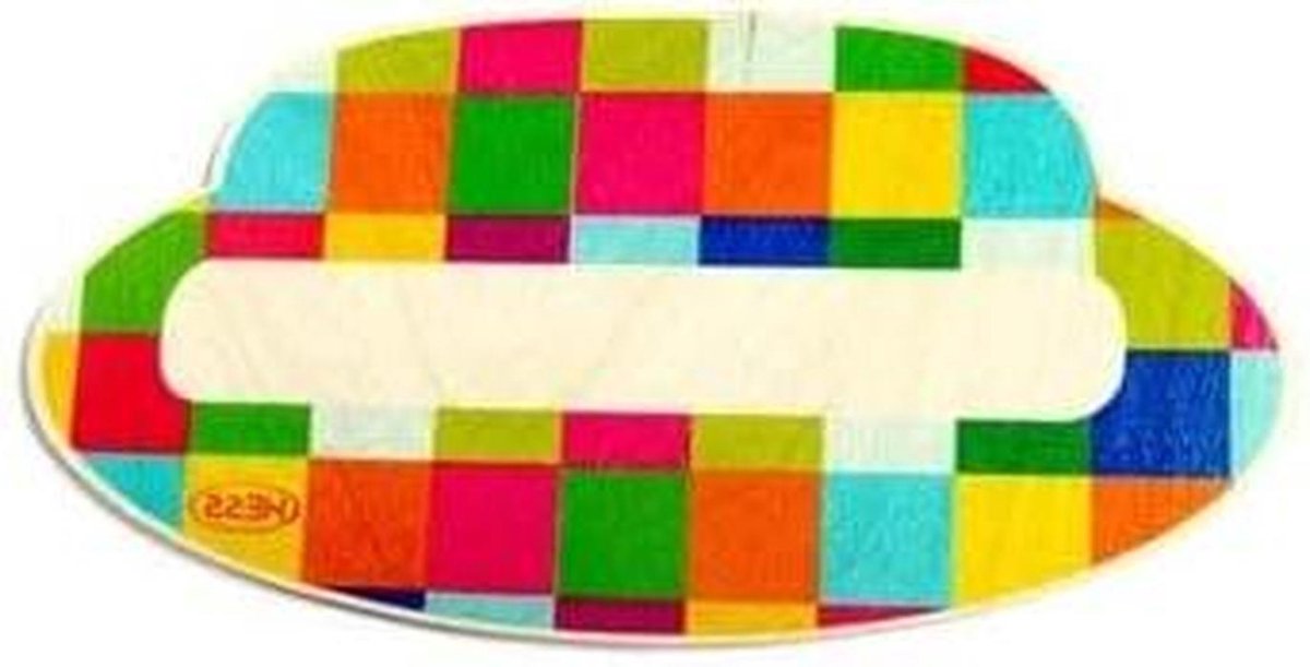 Houten Deurbordje - Naambordje Kamerdeur - Kinderkamer Decoratie - Kleurrijke Vormen - 20 x 10 cm - Multicolor