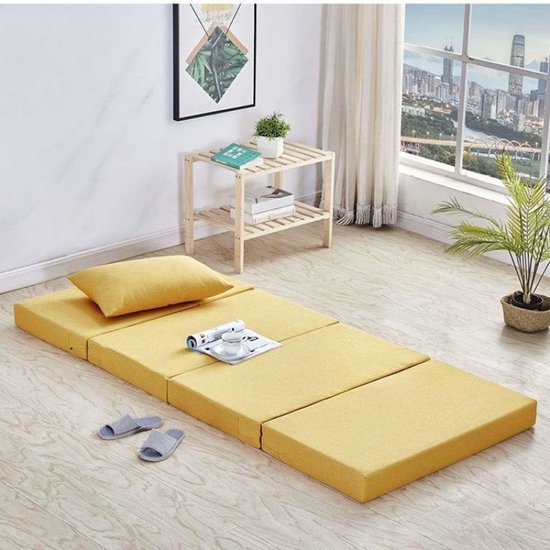 Vouwmatras - Gastenmatras Vloerbed - Tijdelijk Slapen - Afneembare Hoes - 80x200x5cm - Rood — afbeelding 2