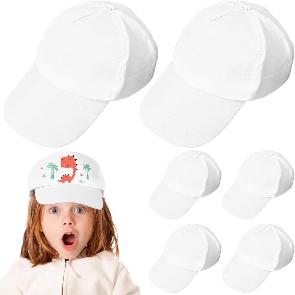 Diy Baseball Caps - Blanco Hoeden - Handen Schilderen - Zelf Ontwerpen - 52-55 cm Omtrek - Wit