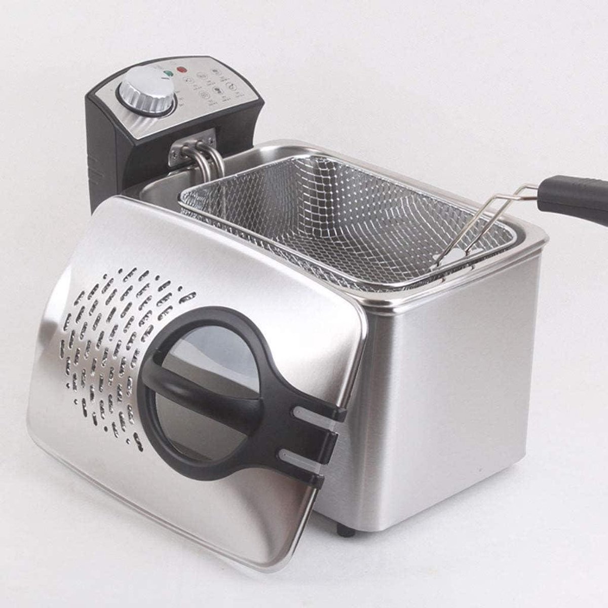 Elektrische Friteuse - Friteuse met mand - Thuis Frituren - Verstelbare Temperatuur - 3 Liter - Rood