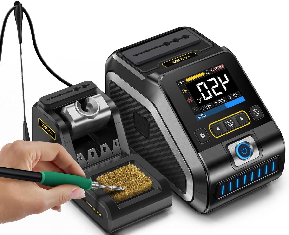 Soldeerstation - Soldeerbout Set - Elektronica Reparatie - 200W Snel Opwarmend - 100-450°C - Zwart