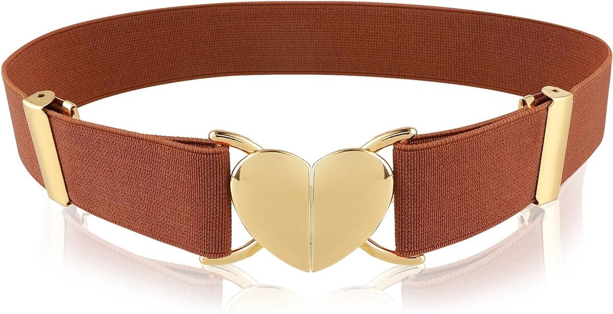 Verstelbare Woven Stretch Ceintuur voor Meisjes met Metalen Hartsluiting - Mode Accessoire voor Dames en Meisjes, Perfect voor Casual en Feestelijke Outfits