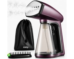 cozy.® Premium Kledingstomer - Handstomer & Stoomapparaat Kleding - Stoomstrijkijzer - Steamer 1640W - Krachtig & Ruim Waterreservoir 260 ML - Paars - Inclusief To-go Zakje & Bonus Opzetstuk - Vakantie Benodigdheden - Stomer Kleding