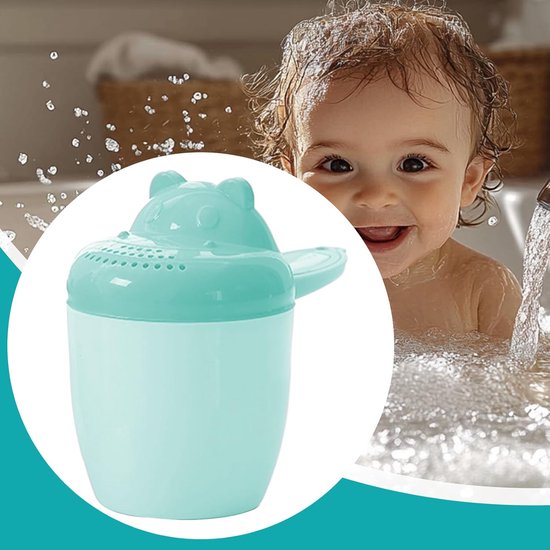 Baby Badbeker - Kinder Douche Emmer - Baby Wassen - Zachte Waterstroom - 21 x 16 x 10.5 cm - Groen — afbeelding 5