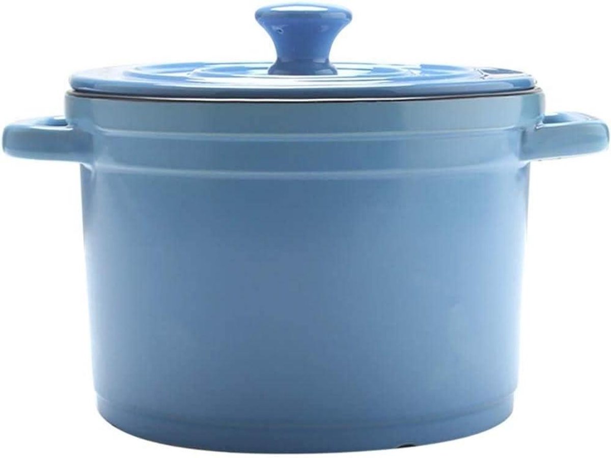 Keramiek Soeppan - Kookpan Emaille - Gezond Koken - Anti-aanbaklaag - 5L - Blauw