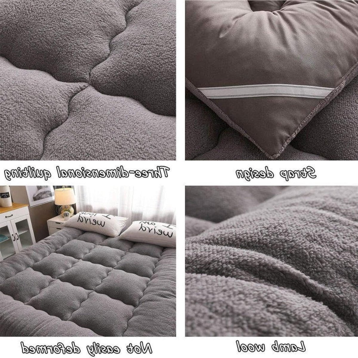 Japanse Futonmatras - Vloermatras Opvouwbaar - Comfortabel Slapen - Ademend Vezelkatoen - 90 x 200 cm - Grijs