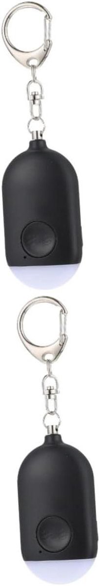 Persoonlijk Alarm - Veiligheidssleutelhanger - Zelfverdediging - Met Zaklamp - 2 Sets - Zwart