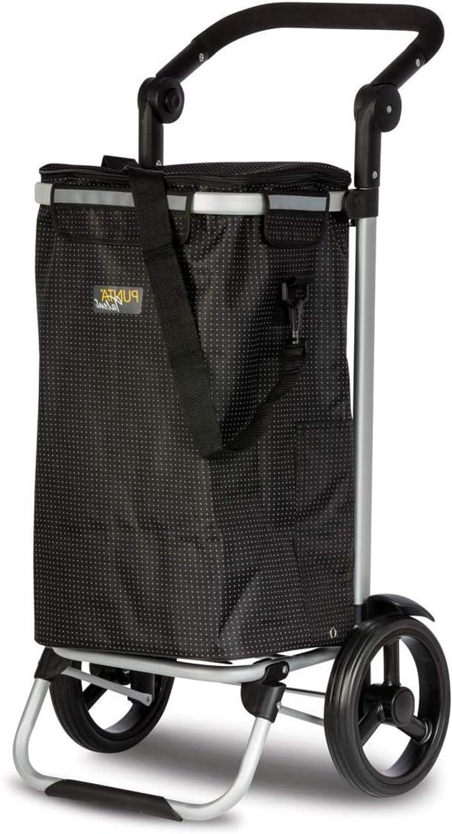 Boodschappentrolley - Winkelwagen - Boodschappen Doen - Aluminium Frame - 45 Liter - Zwart