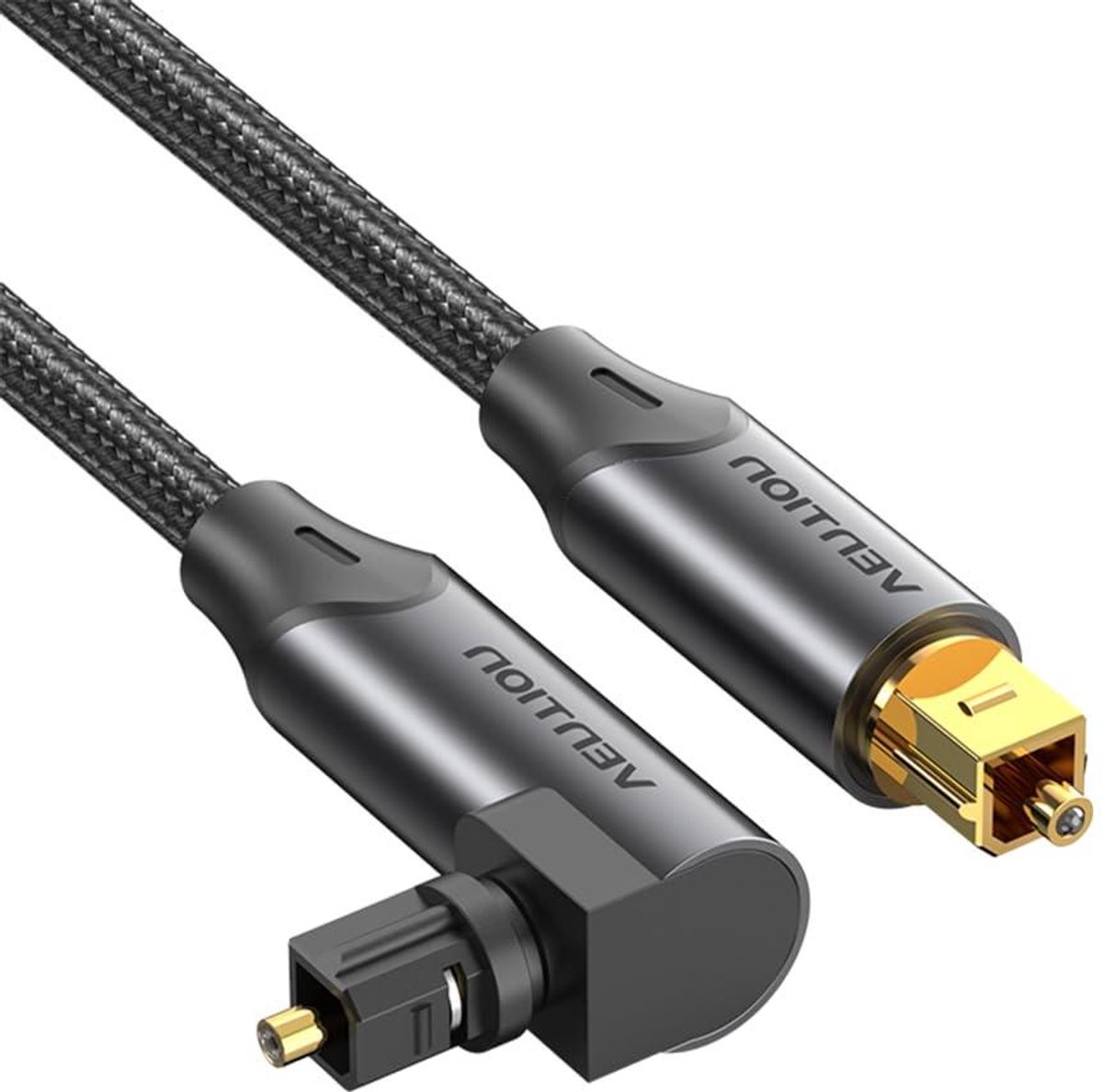 Digitale Audiokabel - Toslink Kabel - Home Cinema - Haakse Connector - 1 Meter - Zwart