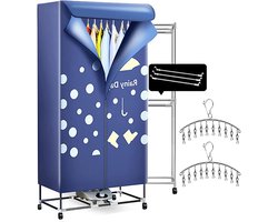 Elektrische Kleding Droger - Droogrek - Snel Kleding Drogen - Opvouwbaar met Afstandsbediening - 70x45x150cm - Blauw