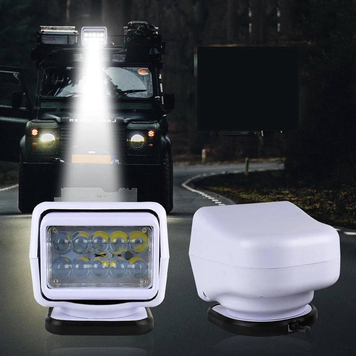 LED Zoeklicht - Krachtige Lamp - Nachtelijke Zichtbaarheid - Waterdicht Ontwerp - 7 Inch - Wit