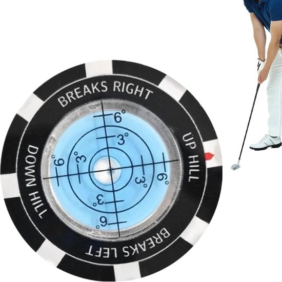 Golf Green Reader - Putting Analysator - Green Lees Hulp - Dubbelzijdige Technologie - 4x4x0.5 cm - Blauw — afbeelding 5