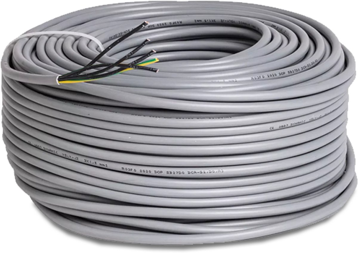 Dynamic Stuurstroomkabel YSLY-JZ 5 x 1,5 mm² Lengte: 100 meter (Volle rol)