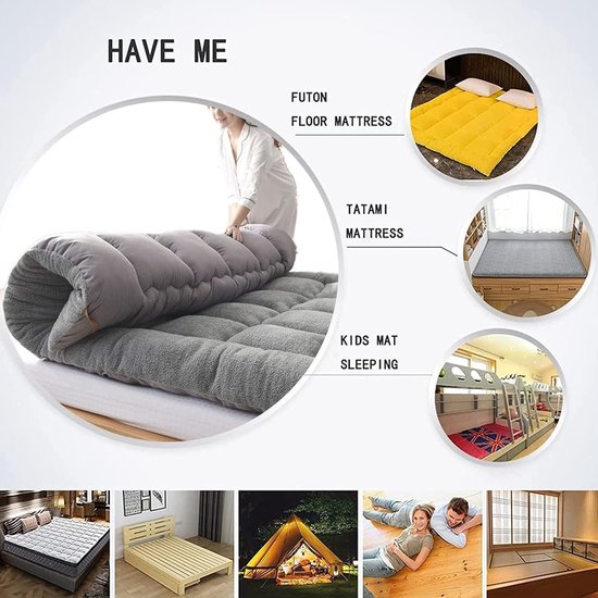 Matras Rolbaar - Vloermatras Gasten - Comfortabel Slapen - Hoge Dichtheid Schuim - 90x200cm - Grijs — afbeelding 5