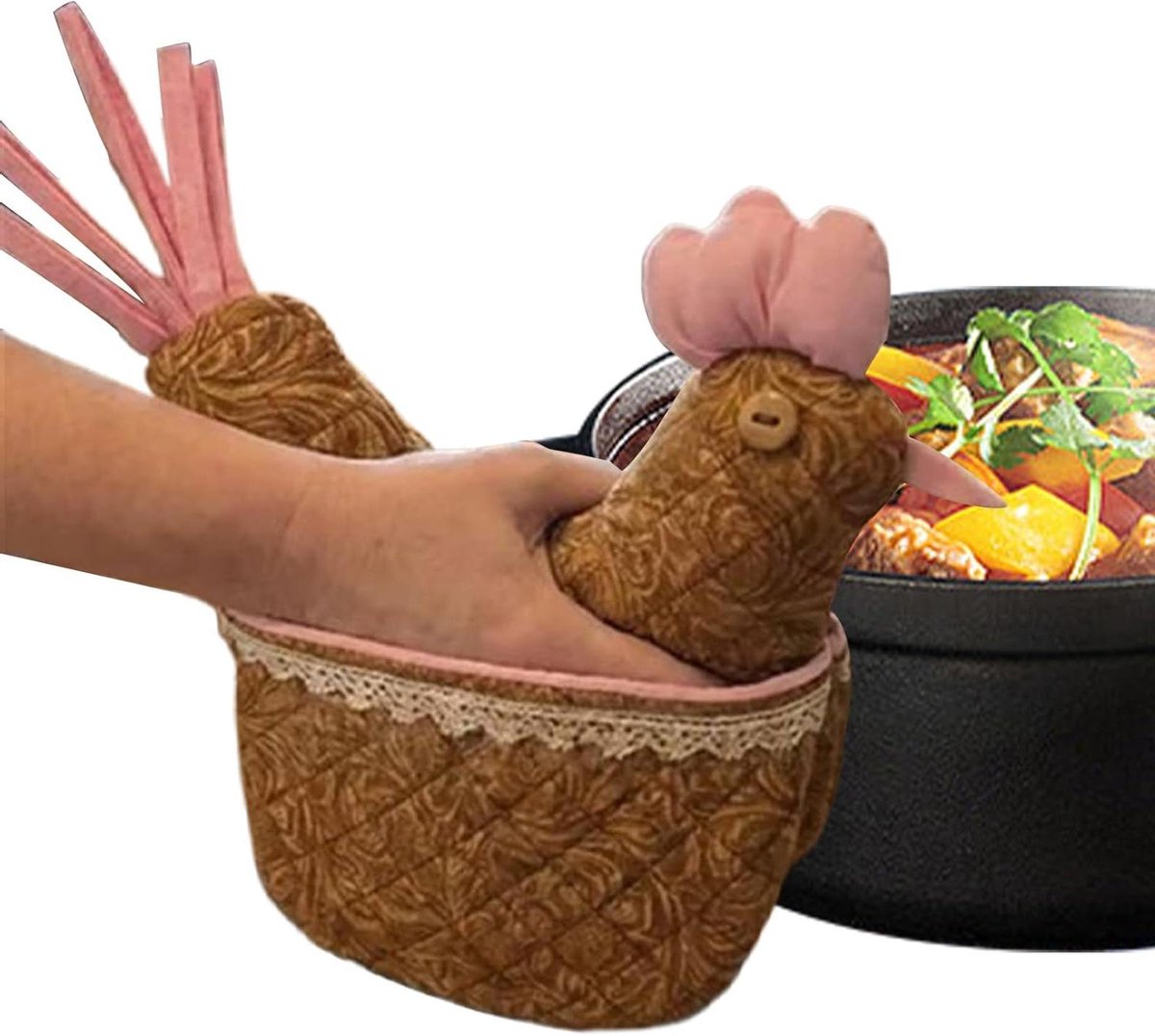 Ovenwanten - Keukenhandschoenen - Veilig Koken - Antislip Grip - 25 cm - Roze
