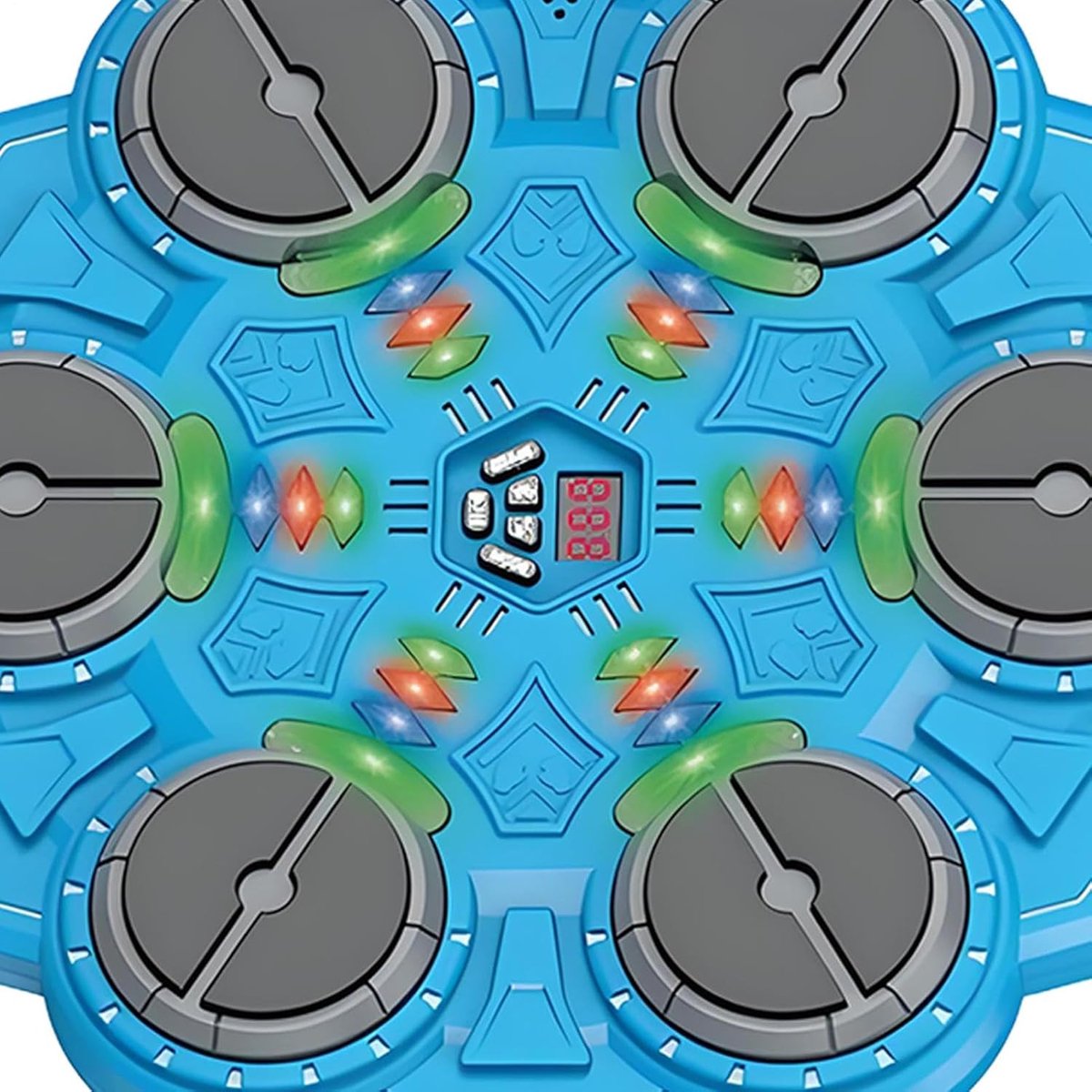 Boksmachine - Smart Trainer - Indoor Fitness - Muziek & Verlichting - 35 x 34 cm - Blauw