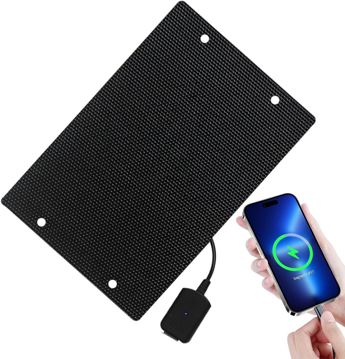 Zonnepaneel Lader - Draagbare Energie - Outdoor Opladen - Snelle Oplaadtechnologie - 12W - Zwart