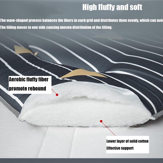 Japanse Vloermatras - Tatami Slaapmat - Comfortabel Slapen - Drielaagse Structuur - 100x200cm - Naturel — afbeelding 5