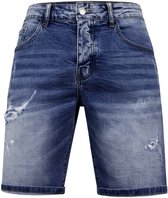 Stretch Korte Broek Heren - Denim Short - Blauw