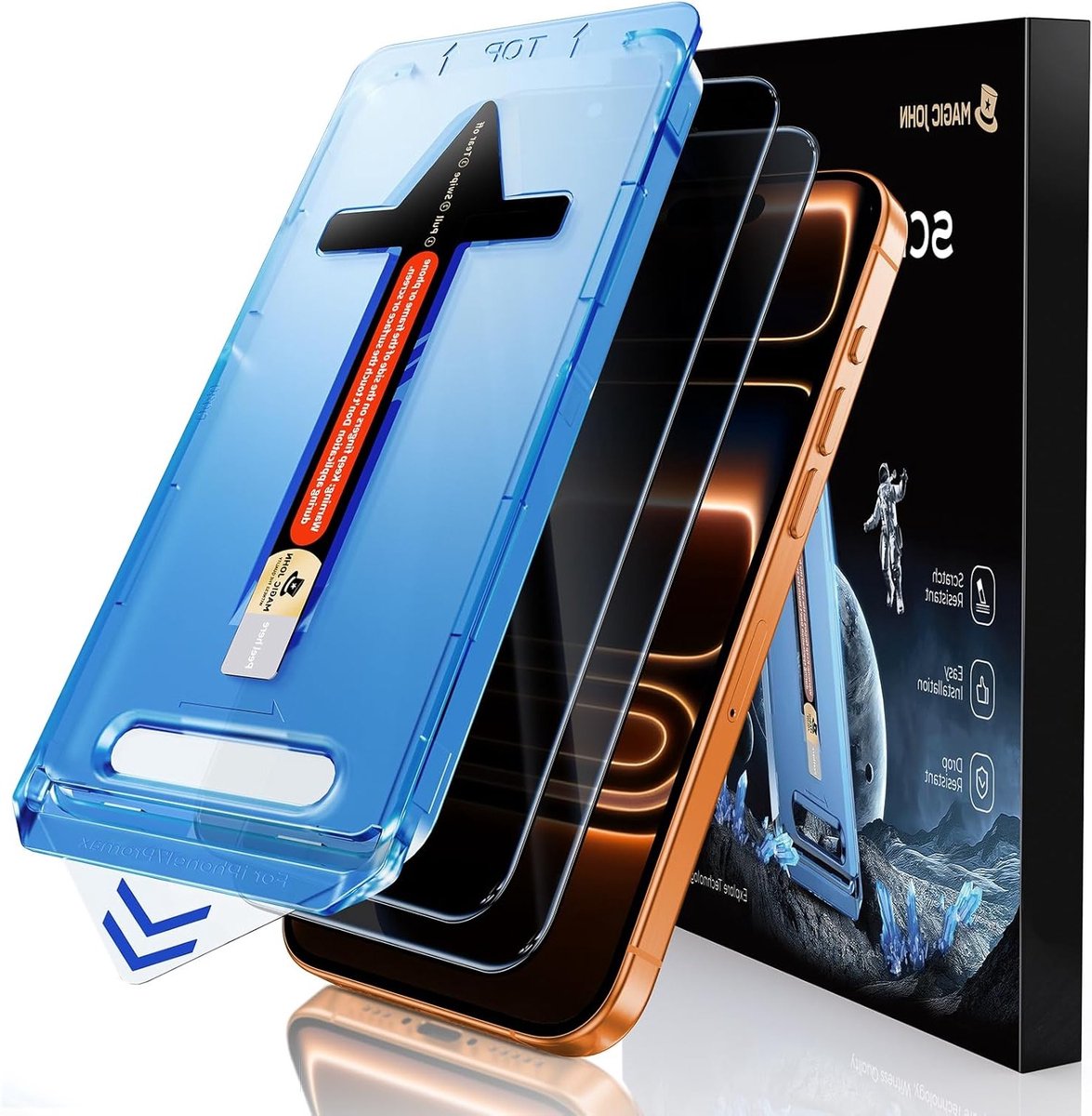 Privacy Glass Screen Protector voor iPhone 17 Pro Max - 2 Pack, Anti-Spy, Stofvrij, Eenvoudige Installatie, Bubble Free