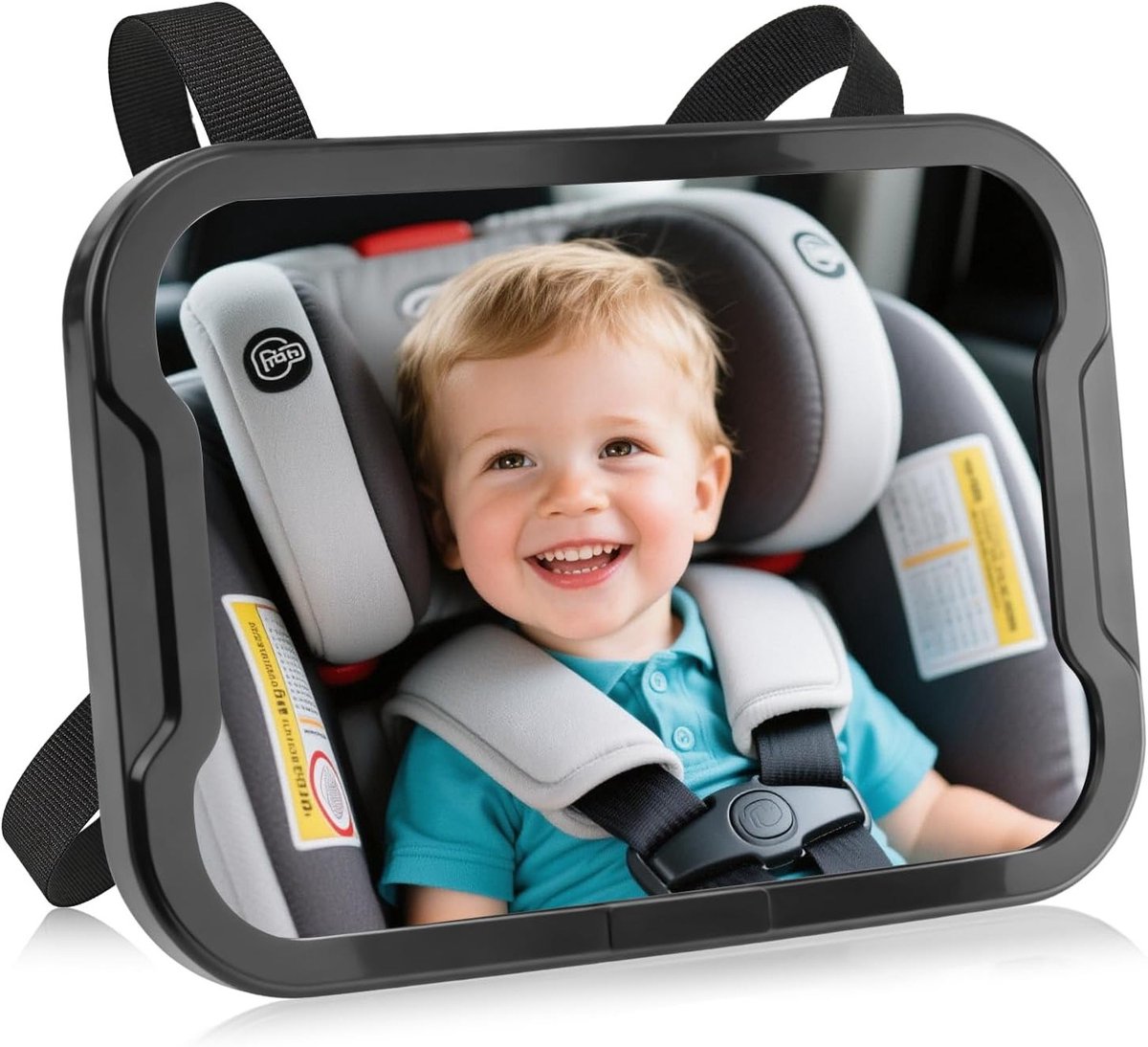 360° Achteruitkijkspiegel voor Baby's - Verstelbare en Schokbestendige Spiegel voor Veiligheid in Auto's, Geschikt voor Meeste Voertuigen en SUV's