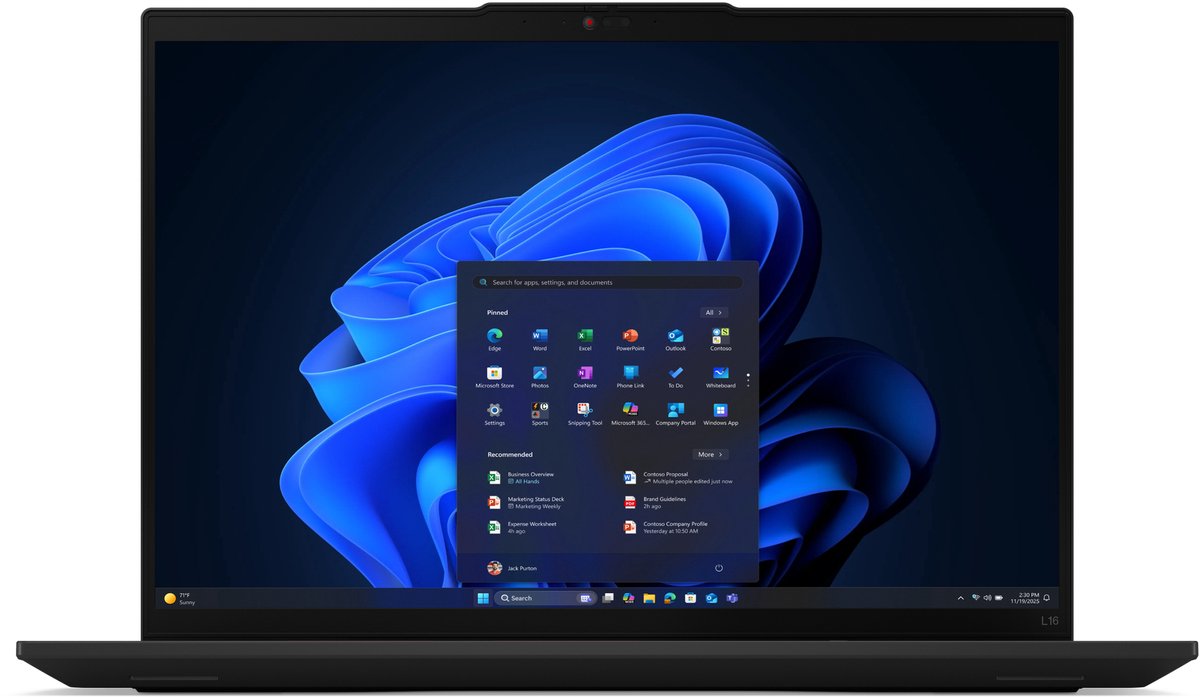 Lenovo ThinkPad L16 Gen 2 (Intel) Intel Core Ultra 5 225U Laptop 40,6 cm (16") WUXGA 16 GB DDR5-SDRAM 512 GB SSD Wi-Fi 6E (802.11ax) Windows 11 Pro Engels Zwart