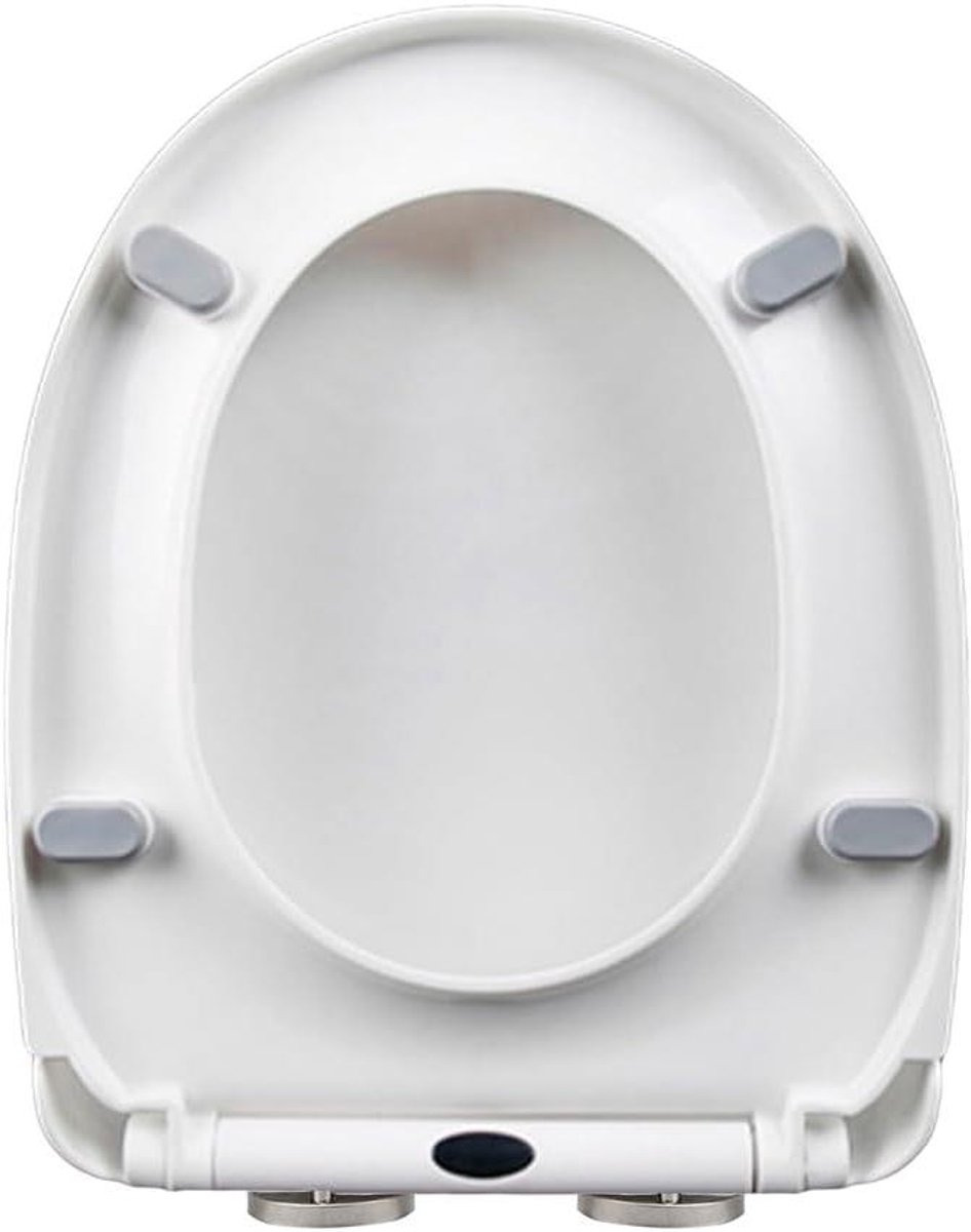 Toiletbril - WC-bril zitting - Badkamer Vernieuwen - Softclose en snelsluiting - 34 x 42 cm - Wit