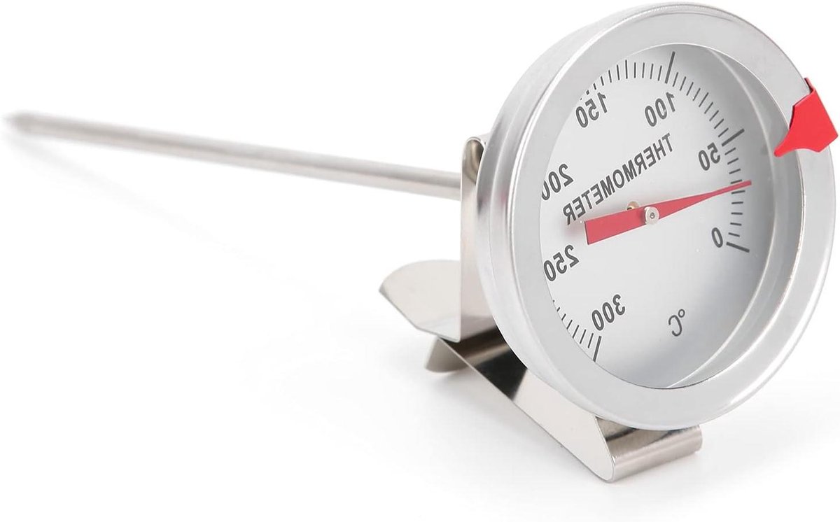 Frituurthermometer - Oventhermometer Keuken - Snel Temperaturen Meten - Mechanische Inductie - 15 cm - Zilver