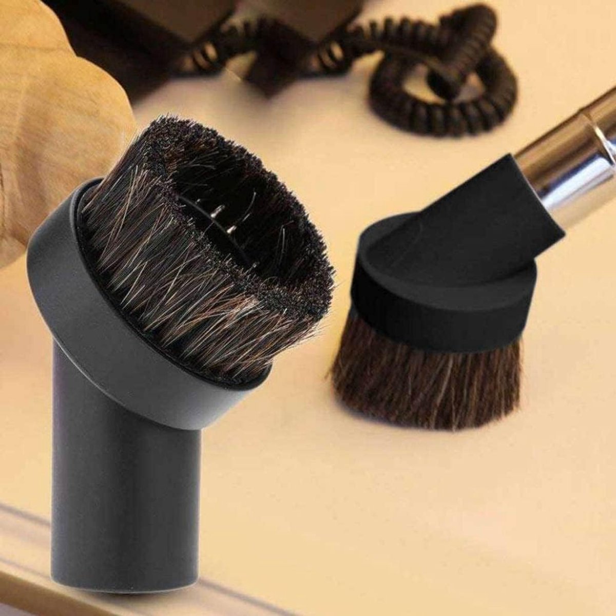 Stofzuiger Stofborstel - Afstofborstel Gemengd Paardenhaar - Stof Verwijderen - Universele 32mm Aansluiting - 64 mm Kop Diameter - Niet gespecificeerd