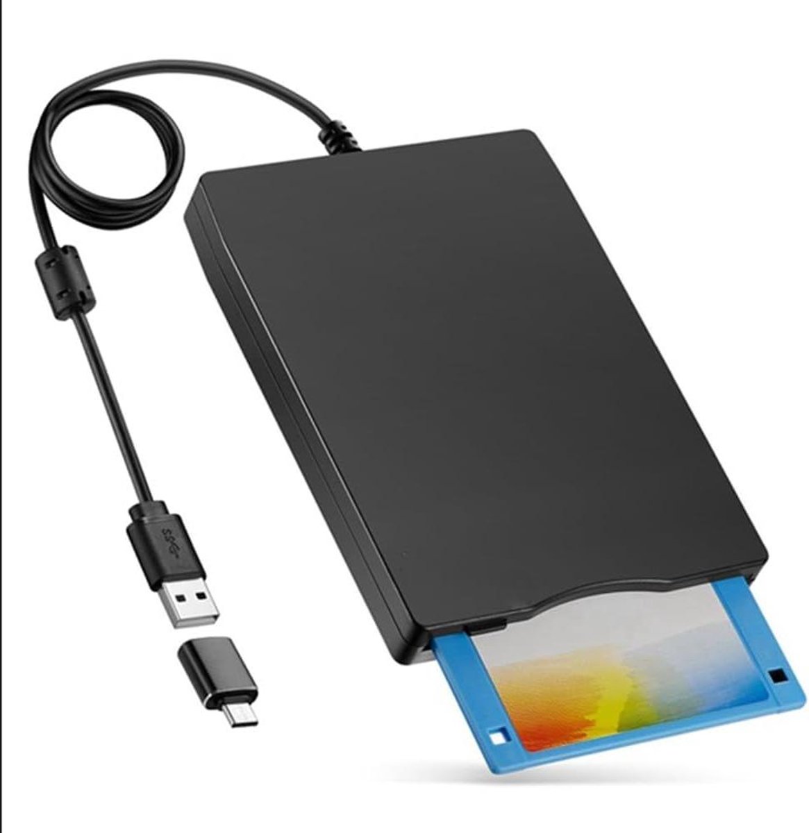 Externe Floppy Disk Drive - Floppy Lezer USB - Oude Data Lezen - Dubbele USB-A & C - 3.5 Inch