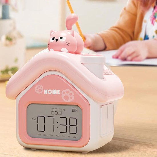 Schattige Wekker - Kinderwekker Peuterwekker - Routine Bouwer - App Gestuurd Alarm - 95 cm Breed - Roze — afbeelding 5