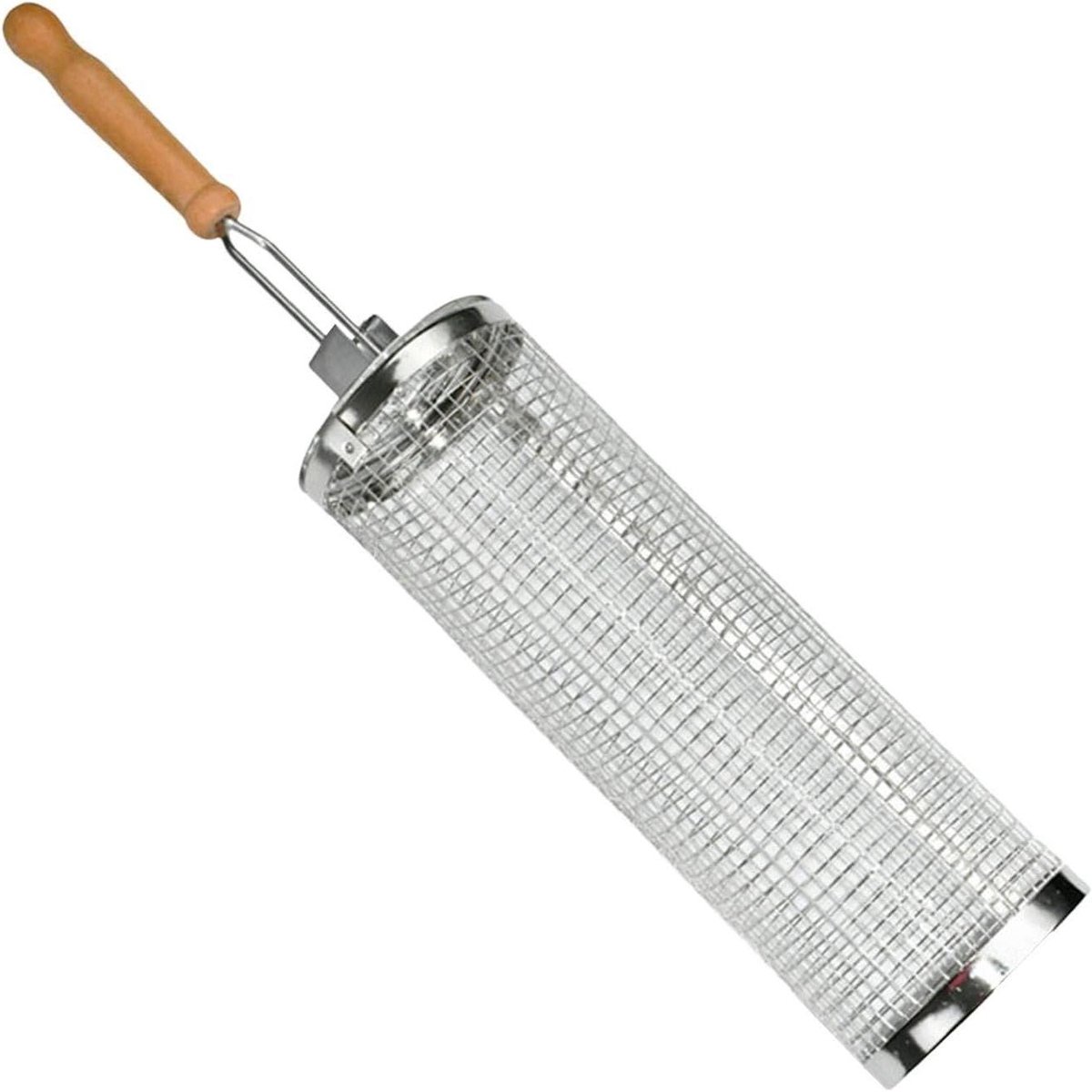 Grillmand RVS - Rolmand BBQ - Eten Grillen - Geen Spiesjes Nodig - 14.6 x 10.6 x 9.9 cm - Zilver