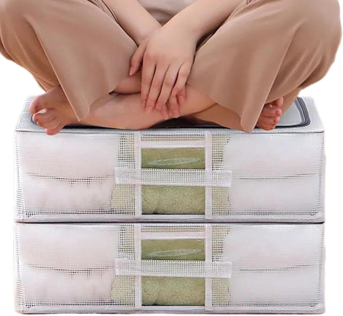 Opbergdoos onder bed - Ladebox met wieltjes - Ruimte besparen - Met metalen frame