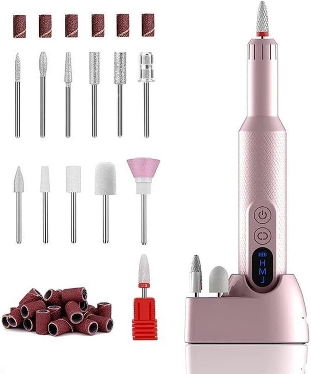 Elektrische nagelboor - Nagelvijl machine - Nagelverzorging thuis - Automatische bediening - 20 x 8 x 4 cm - Wit
