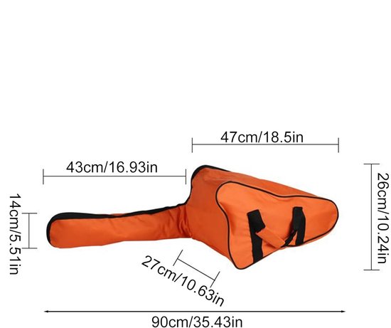Kettingzaag Transporttas - Kettingzaaghoes Opbergtas - Gereedschap Beschermen - Waterdicht Oxford Materiaal - 90 cm - Grijs — afbeelding 3