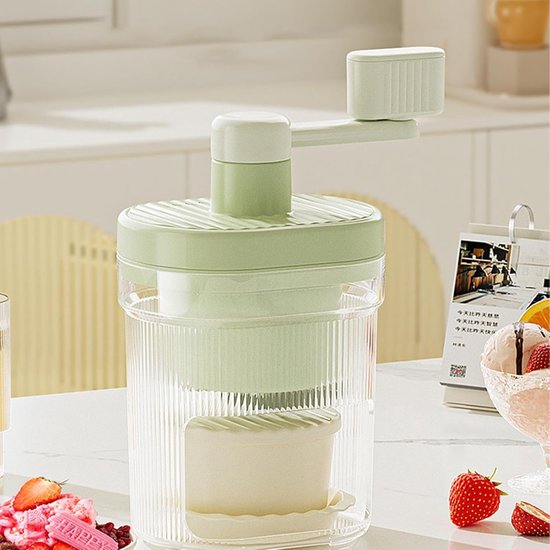 IJsschepmachine Handmatig - Crushed Ice Maker - Drankjes Maken - Roestvrijstalen Messen - 23.5 x 14 x 13.6 cm - Wit — afbeelding 4
