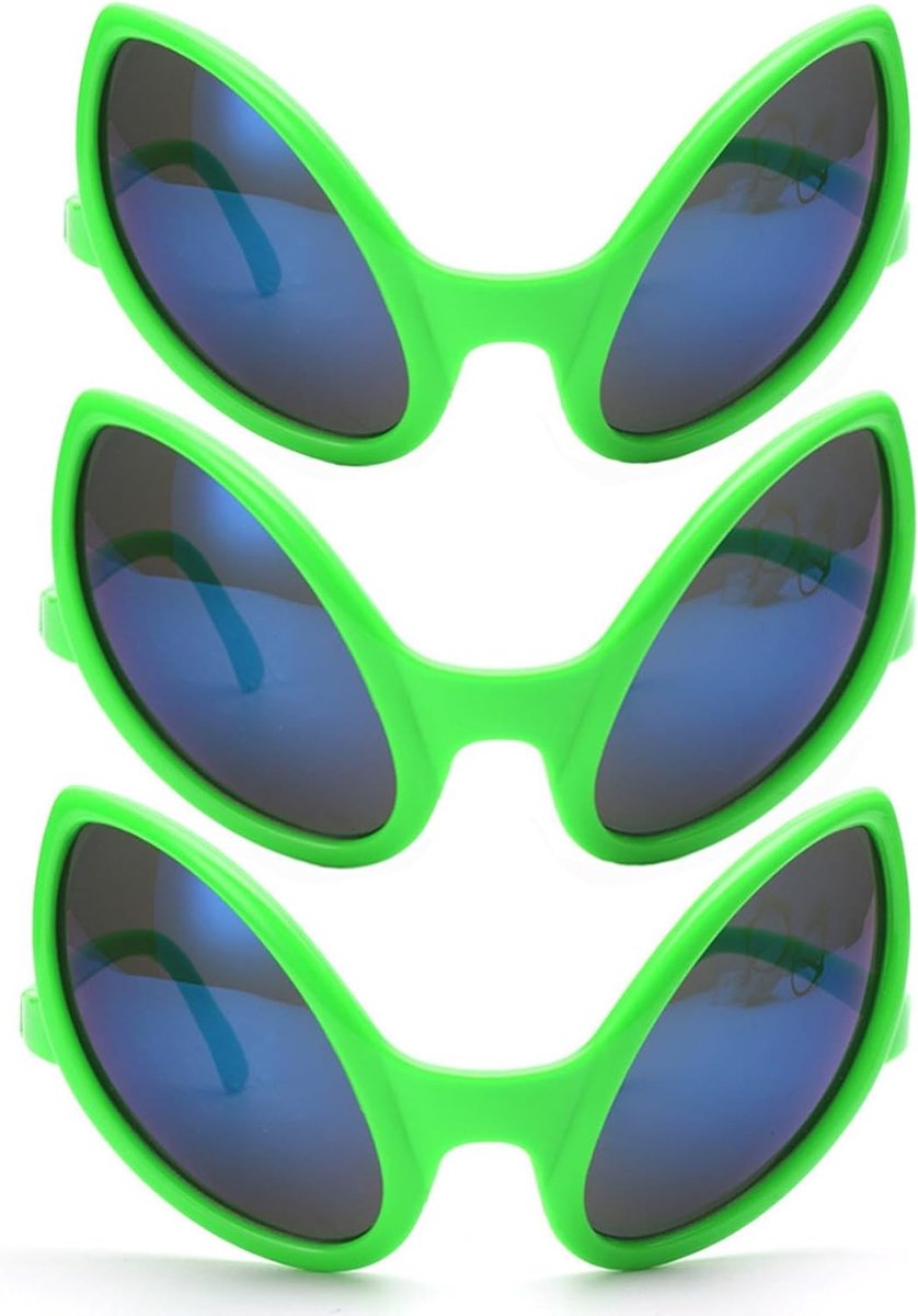 3 Stuks Hartvormige Zonnebrillen voor Feesten - 3D Effect Zonnebrillen voor Carnaval, Muziekfestivals en Buitenactiviteiten - Perfect voor Mannen en Vrouwen (Groen)