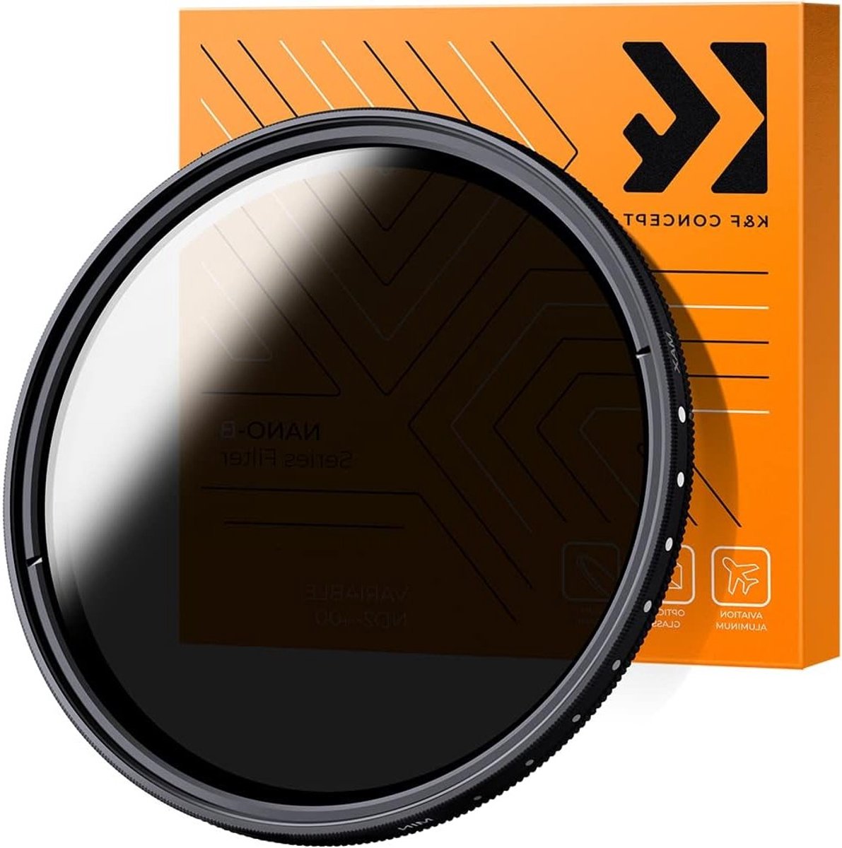 Nano-B 67mm Variabel ND Filter ND2-400 (1-9 Stops) - Optisch Glas en 3 Schoonmaakdoeken voor Fotografie en Videografie