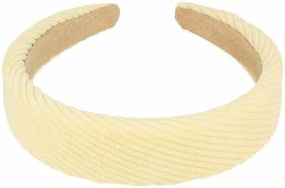 Haarband Diadeem - Haar Accessoire - Dagelijks Gebruik - Zacht Gevuld - 20 x 1 cm - Creme
