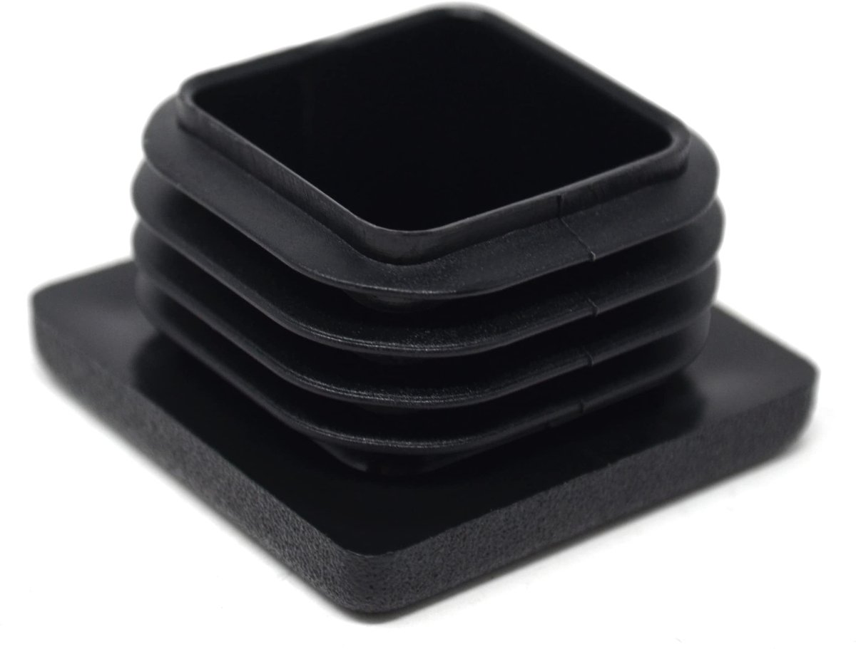 Dailygoody - vierkante buisstoppen - lamellenstoppen - eenvoudig te monteren - zwart - voor meubels - 10 stuks - geschikt voor 35x35 mm buizen