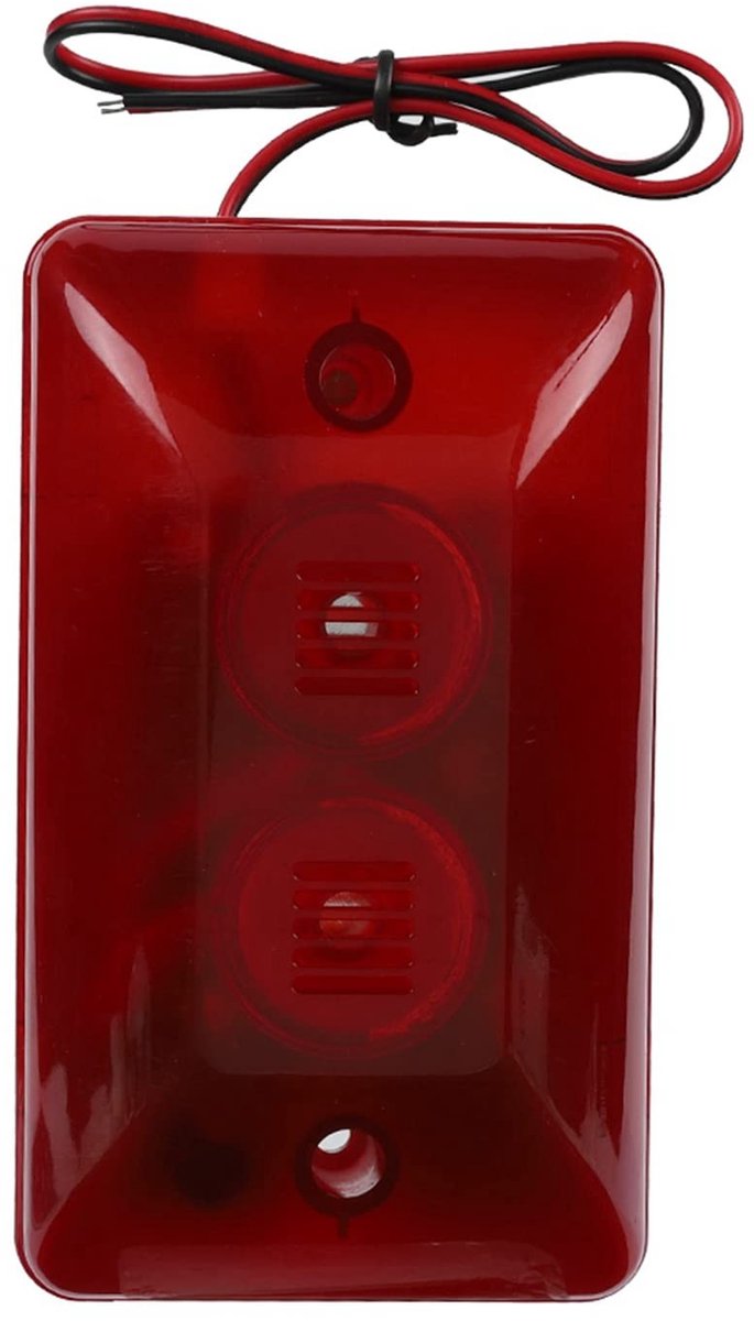 Dailygoody - Strobe Sirene - Alarm met Geluid - Rood - Veiligheidssysteem - 12V 15W - Geschikt voor Thuis en Hotel - Stroboscopisch Licht
