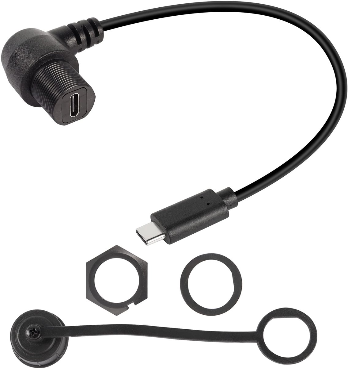 Dailygoods - USB C 3.1 Panel Kabel voor Dashboardmontage, 10Gbps