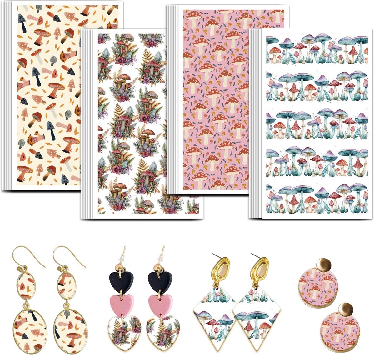 Dailygoods - 24 Stuks Paddestoelen Transfer Papier voor Creatieve Projecten