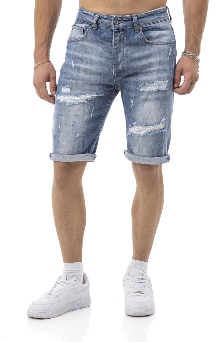 Dailygoods - Jeansshort voor Heren met Used Look