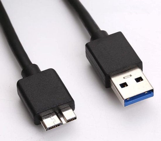 USB 3.0 naar Micro B datakabel 50 cm voor harde schijven, tablet, camera en PC van Merkloos — afbeelding 3