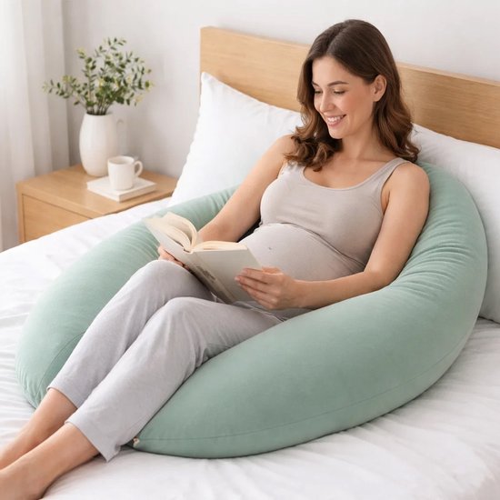 DAITORE - Zwangerschapskussen XXL - 190x32cm - Afneembare & Wasbare Hoes - Ergonomisch Zijslaapkussen - Voedingskussen - Lichaamskussen - Body pillow — afbeelding 4