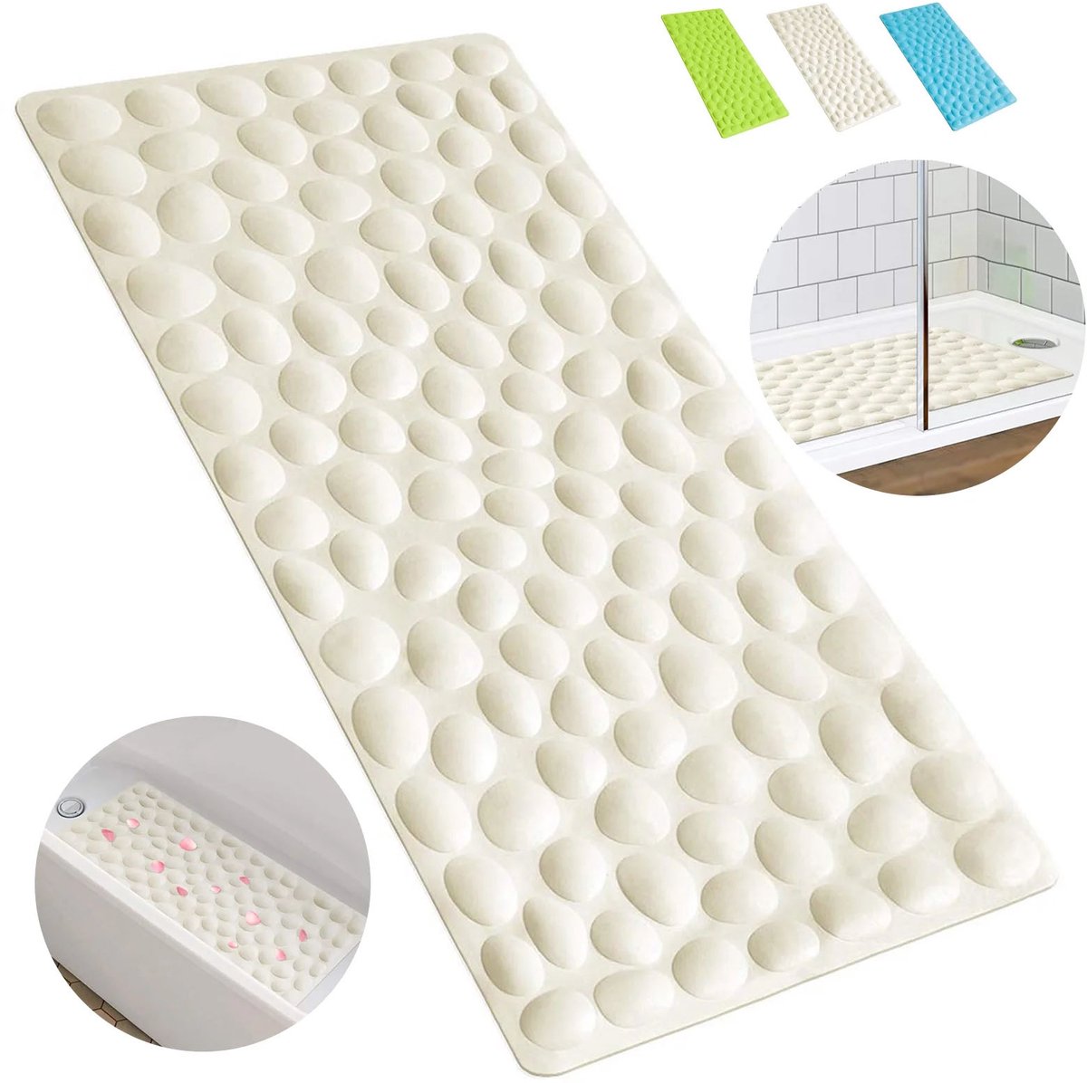Badmat antislip - 80x40cm - BPA-vrij douchemat - Antislip Douchemat / Badmat met Zuignappen – Mat voor in bad – Anti Slip Douche Cabine Mat – Mat voor in de Badkamer - Badkamer accessoires -Badmatten schimmelbestendig & machine wasbaar